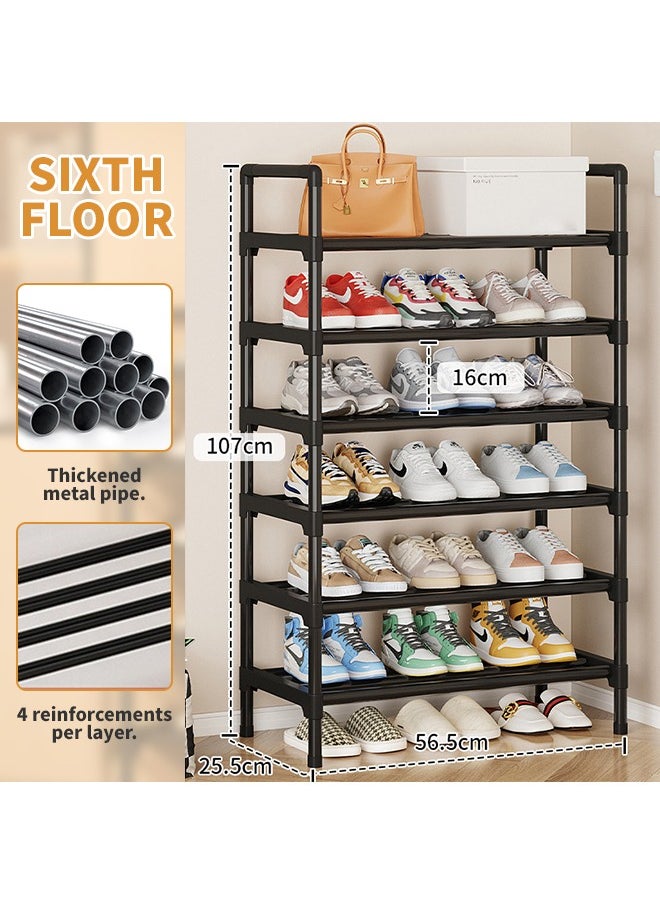 Generic - 6-Layer Shoe Storage Shelf, Large Capacity Metal Shoe Rack, Home Organization Rack, Easy To Assemble, Strong And Durable, Can Hold 20-24 Pairs Of Shoes,For Entryways, Hallways, Closets - Image 1