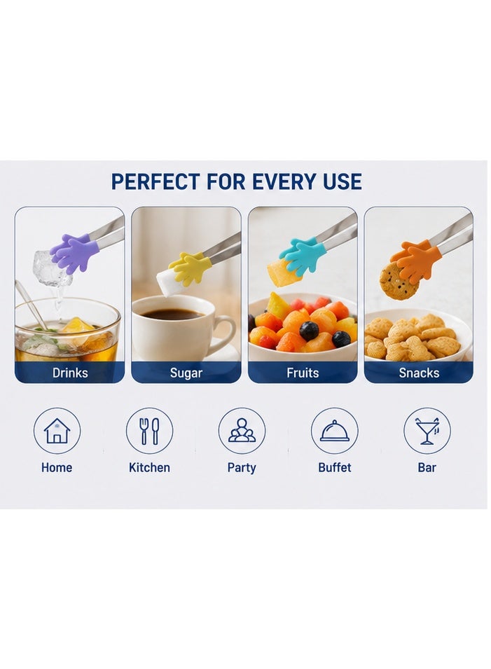 3-Piece Small Ice Tongs Set – Compact Serving Tongs for Ice Cubes, Sugar Cubes, Desserts & Small Food Items - Image 3