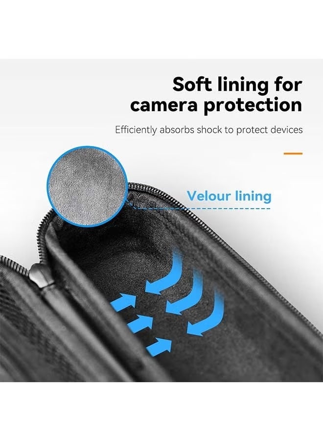 TELESIN Roll over image to zoom in TELESIN Small Case for DJI Pocket 3, Mini Size Lens Case Portable Carry Cases with Hand Strap Double Zipper Full Protector for Osmo Pocket 3 Accessories - Image 4