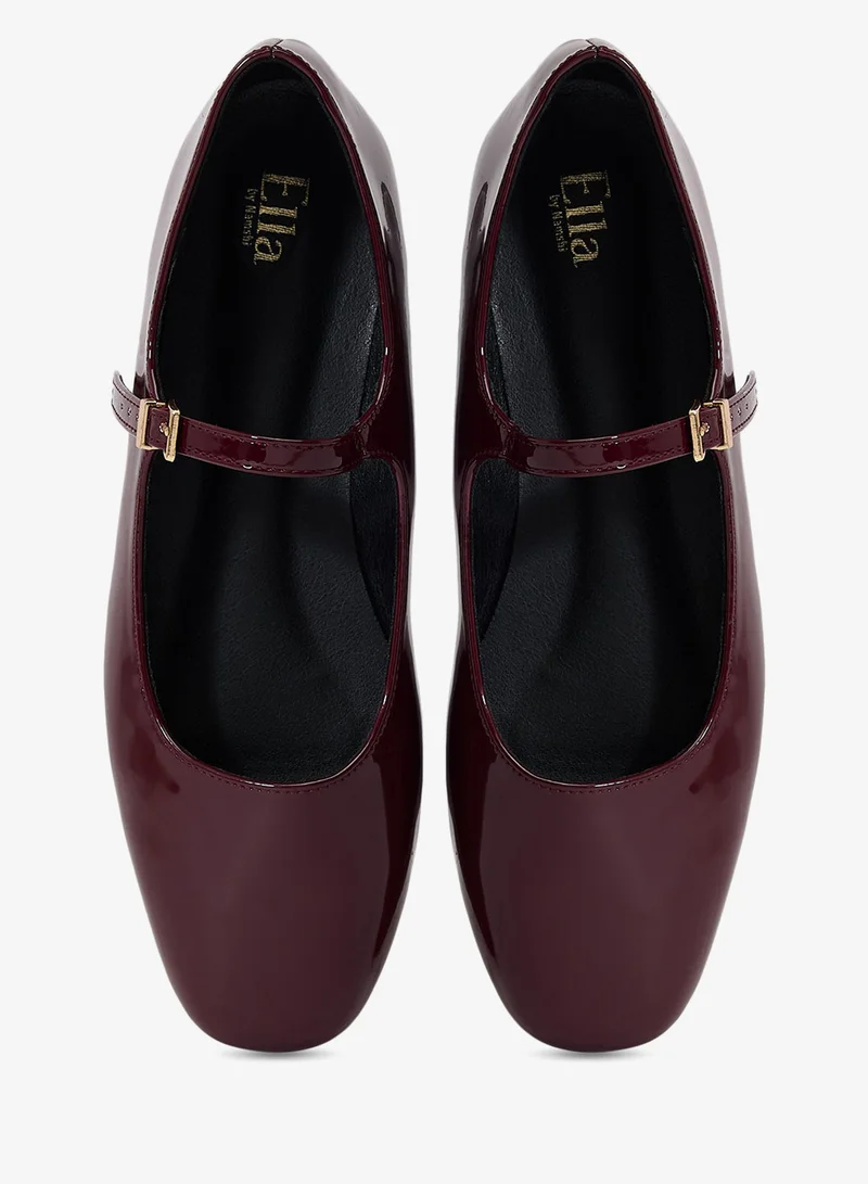 Ella Burgundy maryjane ballerina flat for Women | Best Price UAE