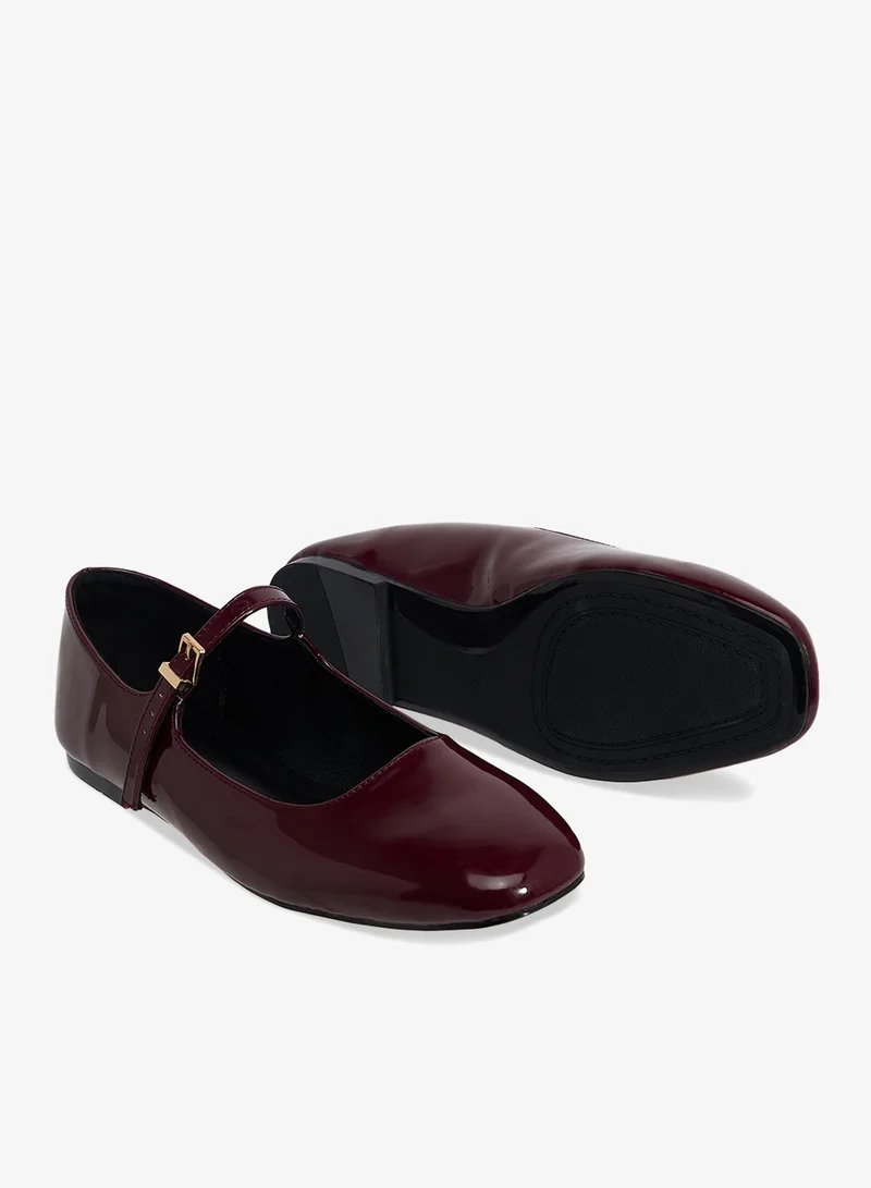 Ella Burgundy maryjane ballerina flat for Women | Best Price UAE