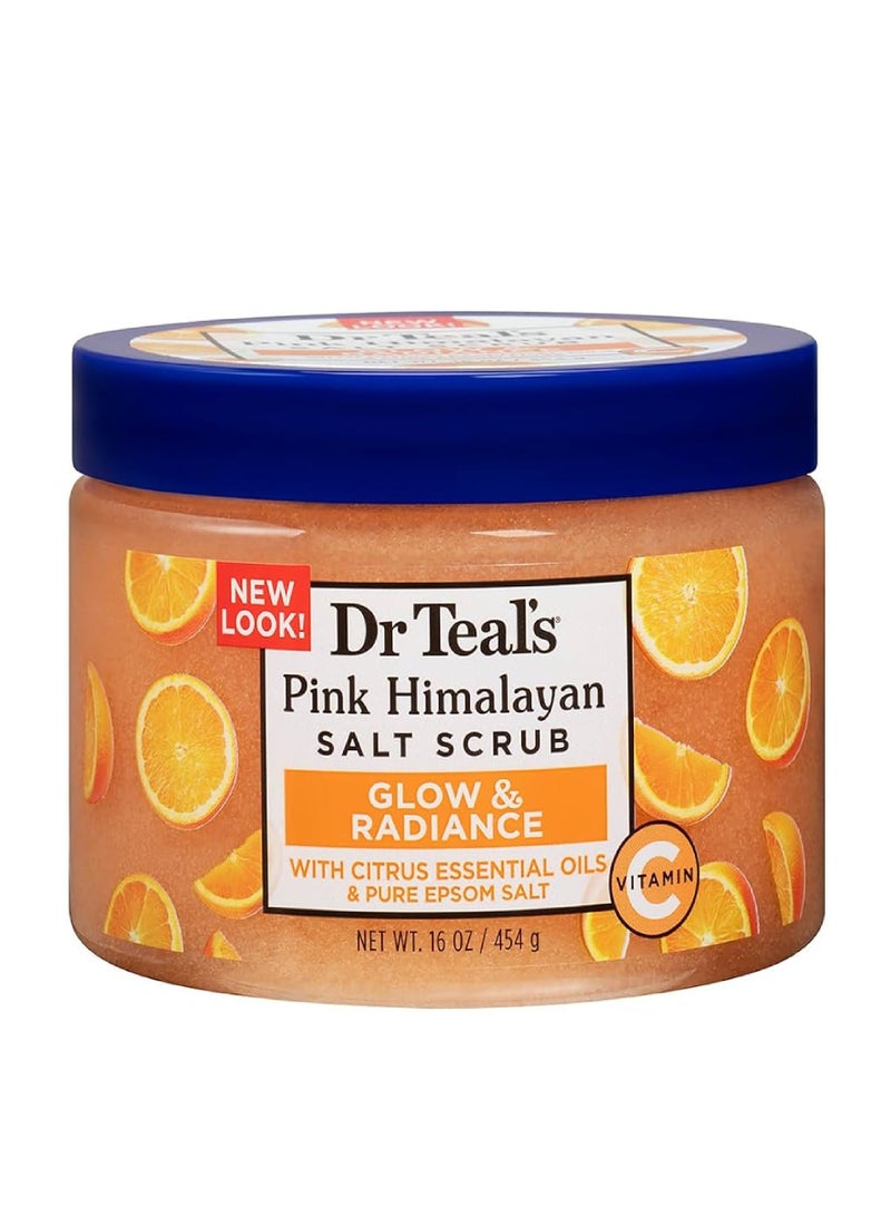 Dr. Teals DR.TEALS PINK HIMALAYA SALT BODY SCRUB GLOW&RADIANCE CITRUS 454GM
