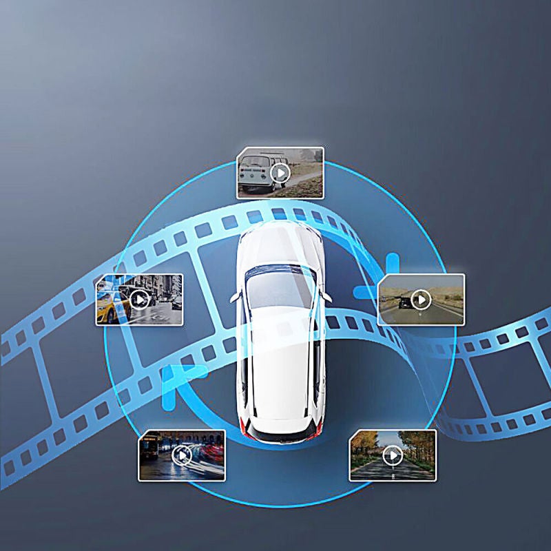 كاميرا تسجيل فيديو داخلية خارجية للسيارة بتقنية DVR بقياس 4 بوصة وثلاث عدسات ومستشعر ج (G-sensor) - Image 3