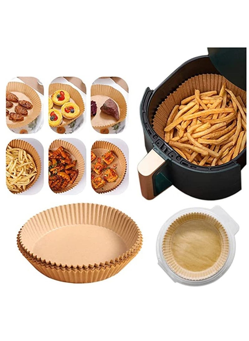 BELLHOWELL Pack Of 50 PCS Air Fryer Disposable Paper Liner Non Stick Liners Round Food Grade Baking For Oven Roasting Microwave Nature 6.3 Inch 16CM  - Image 2