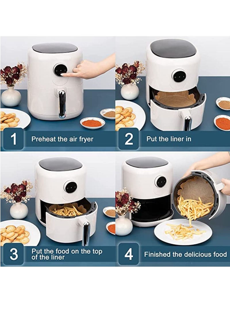 BELLHOWELL Pack Of 50 PCS Air Fryer Disposable Paper Liner Non Stick Liners Round Food Grade Baking For Oven Roasting Microwave Nature 6.3 Inch 16CM  - Image 5