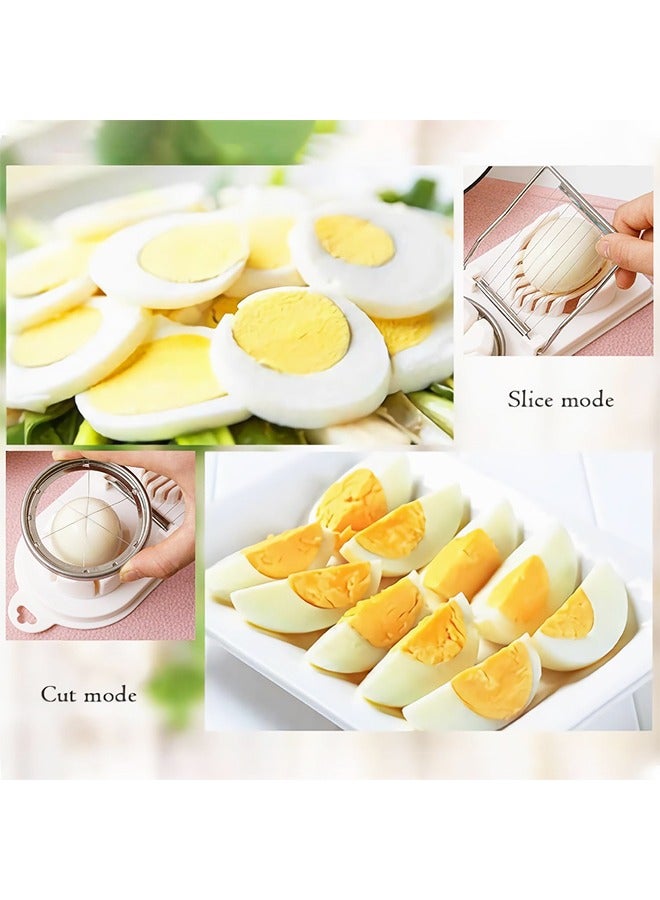 Egg Slicer, Heavy Duty Strawberry Wedger, 2-IN-1 Stainless Steel Blades,for Soft Fruit Mushroom Home Use  - Image 4