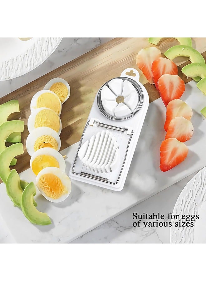 Egg Slicer, Heavy Duty Strawberry Wedger, 2-IN-1 Stainless Steel Blades,for Soft Fruit Mushroom Home Use  - Image 5