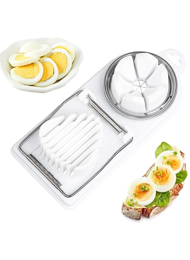 Egg Slicer, Heavy Duty Strawberry Wedger, 2-IN-1 Stainless Steel Blades,for Soft Fruit Mushroom Home Use  - Image 1