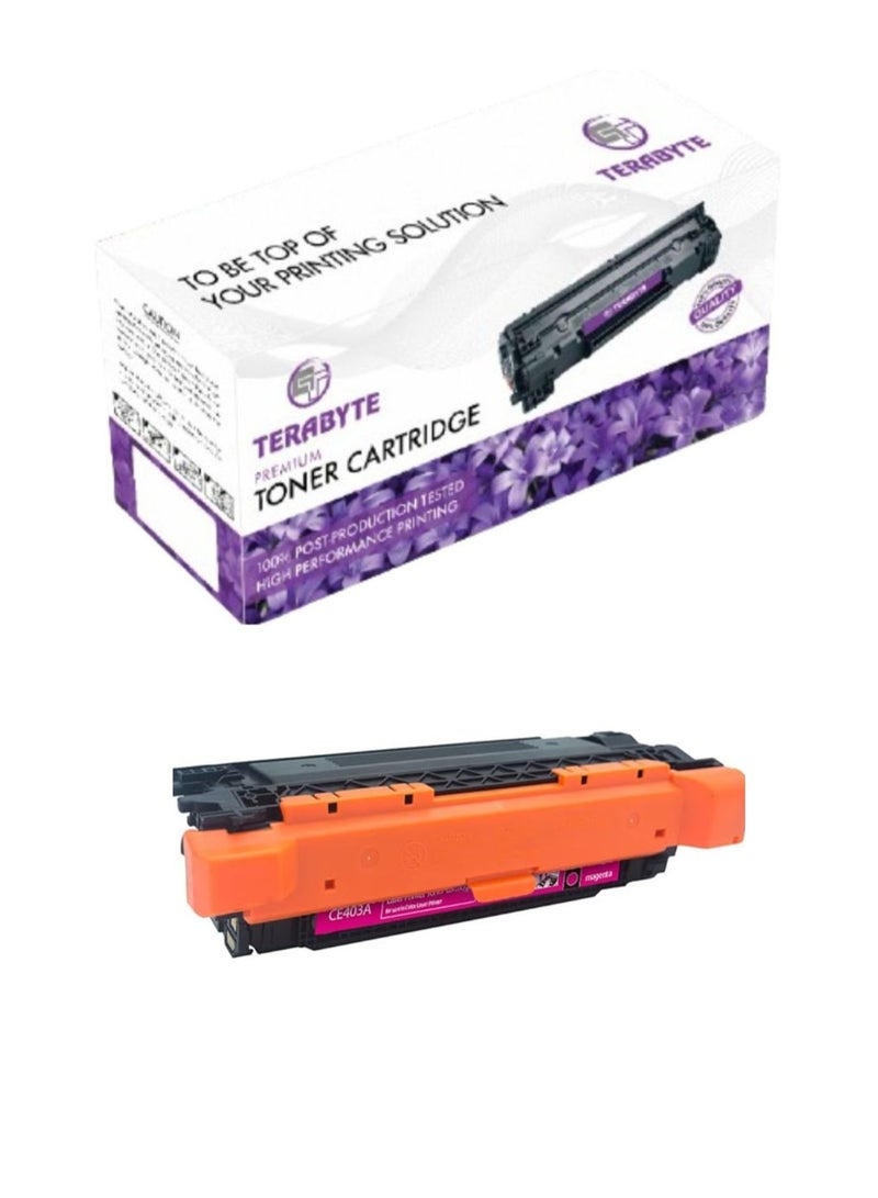 Terabyte 507A Toner Cartridge CE403A Compatible For Laser Jet Enterprise 500 Color M551n M525f M525dn M570M 575f Printer 403A 507 (CE403A(Magenta)) - Image 1