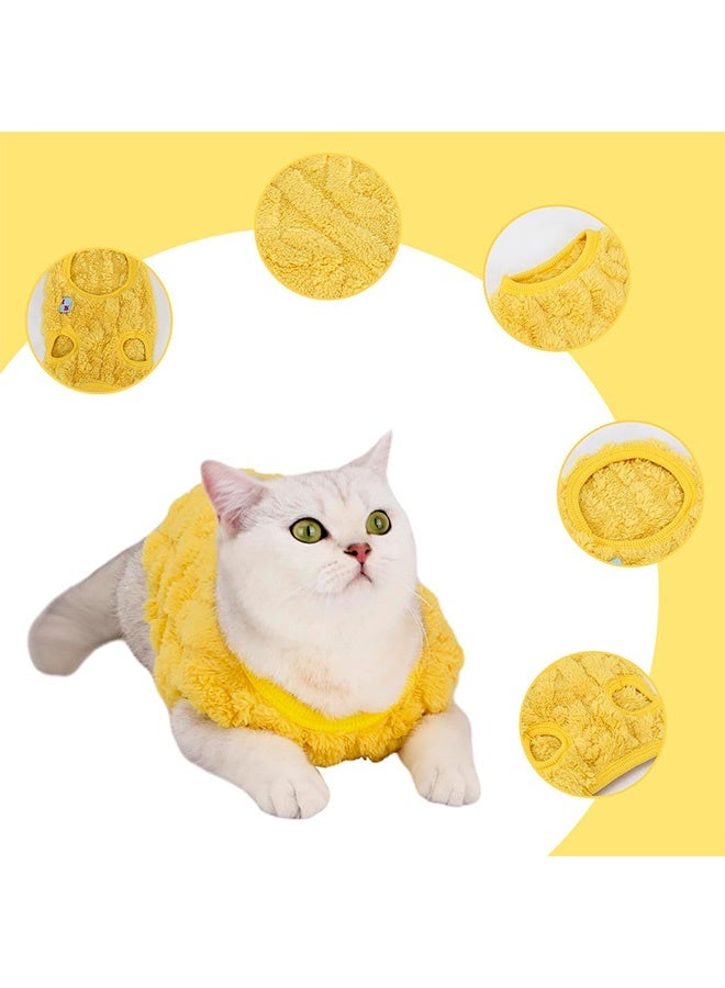 GMORO Cats Flannel Sweaters, Cat Elastic Sweater Soft Sleeveless Cat Clothes, Warm Winter Kitten Clothes Outfits, Cute Dog Vest with Velvet for Cats or Small Dogs in Cold Season S - Image 2