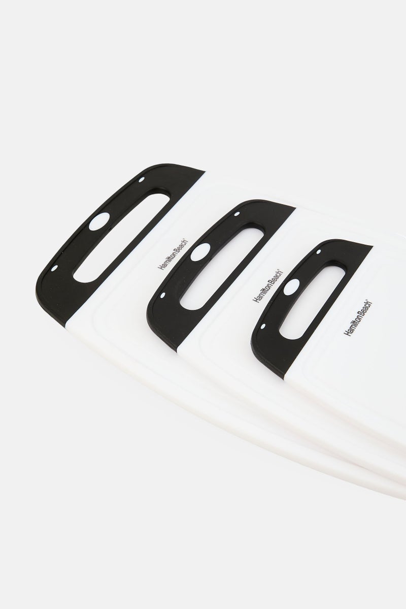 Hamilton Beach 3 Pcs Plastic Cutting Board Set, White - Image 3