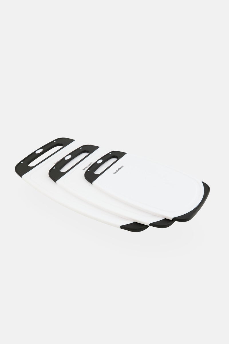 Hamilton Beach 3 Pcs Plastic Cutting Board Set, White - Image 2