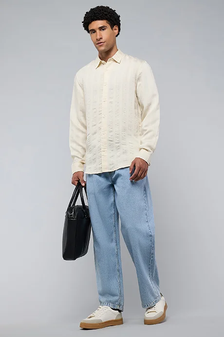 R&B Washed Straight Fit Jeans with Elastic Waist