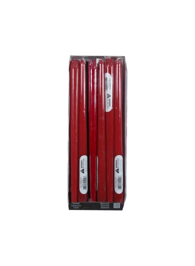 CANDLE-LITE 12-Piece Taper Candles Crimson 12inch - Image 1