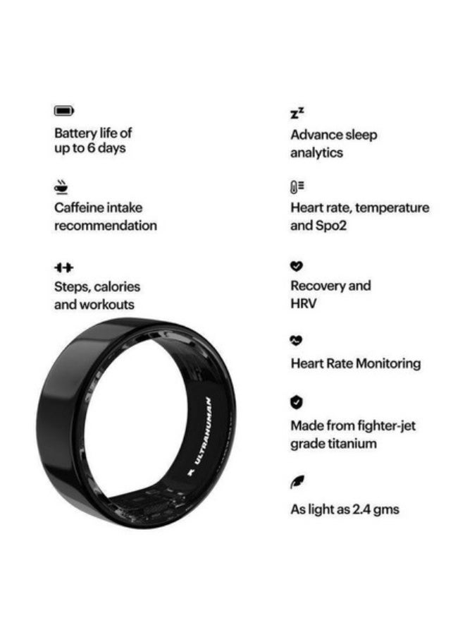 ULTRAHUMAN Ring AIR - Advanced sleep-tracking wearable, HRV & Temperature Monitoring, Track workout, Aster Balck  - Image 5