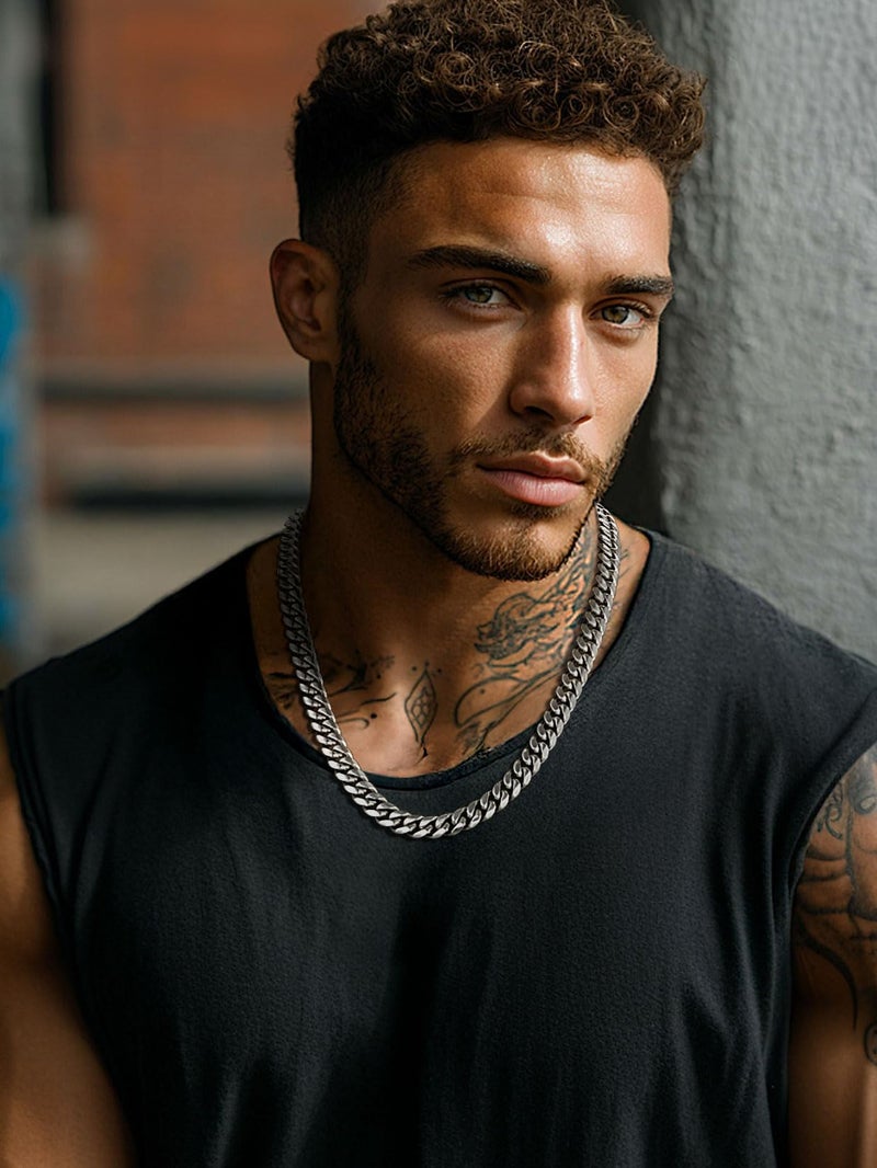 ChainsPro Chunky Choker Chain Necklace for Men 14 inch 10MM Short Steel Neckchain - Image 5