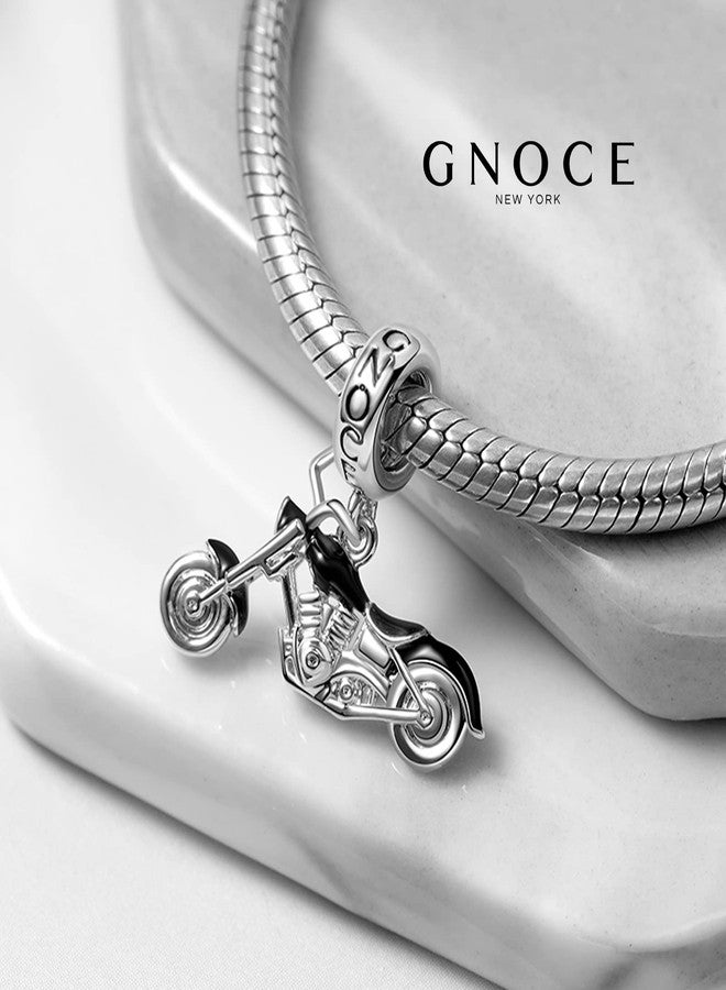 GNOCE Black Motorcycle Charms Sterling Silver Pendant Dangle Charm Bead Jewelry Gift For Women Wife Fit Snake Chain Bracelets/Necklace - Image 5
