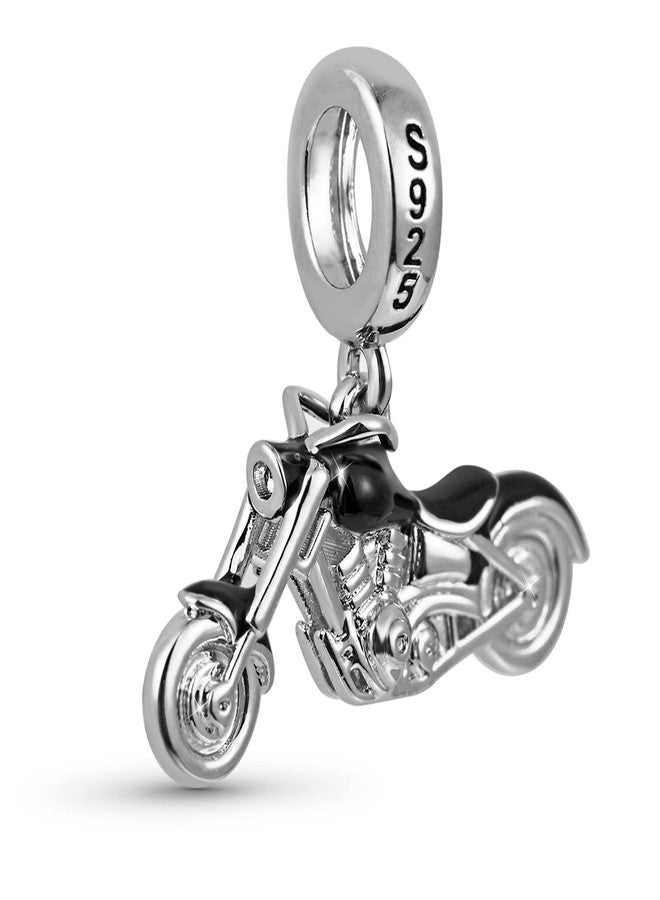 GNOCE Black Motorcycle Charms Sterling Silver Pendant Dangle Charm Bead Jewelry Gift For Women Wife Fit Snake Chain Bracelets/Necklace - Image 2