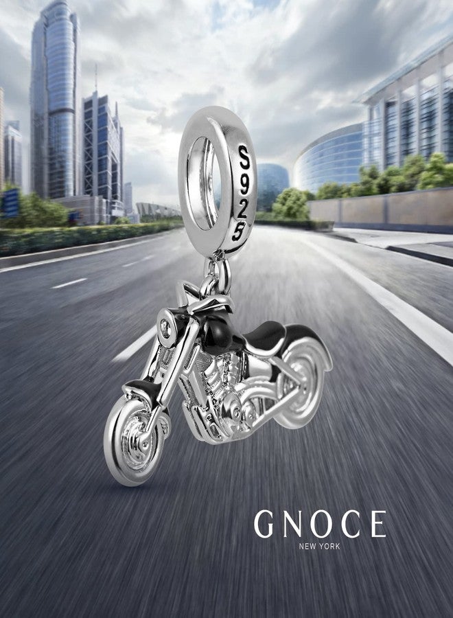 GNOCE Black Motorcycle Charms Sterling Silver Pendant Dangle Charm Bead Jewelry Gift For Women Wife Fit Snake Chain Bracelets/Necklace - Image 3