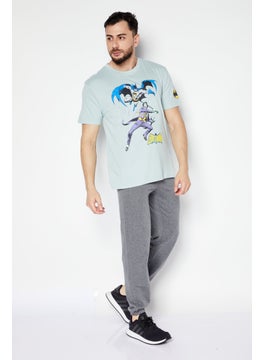 DC Comics Men Crew Neck Short Sleeve Graphic Print T-Shirt, Mint Blue  - Image 4