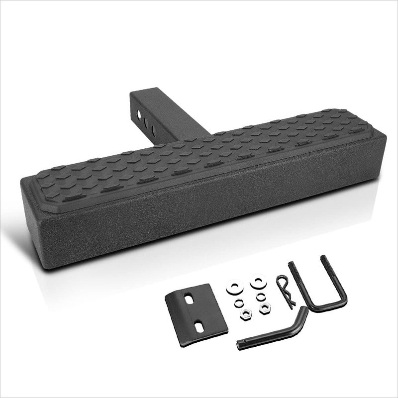 PM Performotor Hitch Step with 2" Receiver Trailer Tow Hitch Step Rear Bumper Guard Compatible with Pickup Truck SUV Trailer, Universal 18.5" Width Hitch Step Bar Board, Stainless Steel, Black - Image 2