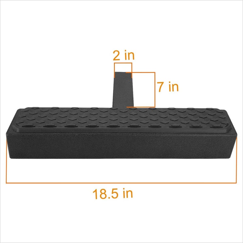 PM Performotor Hitch Step with 2" Receiver Trailer Tow Hitch Step Rear Bumper Guard Compatible with Pickup Truck SUV Trailer, Universal 18.5" Width Hitch Step Bar Board, Stainless Steel, Black - Image 3