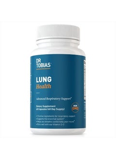 Dr. Tobias Lung Health, Lung Support Supplement with Vitamin C, Butterbur, Quercetin & Bromelain, Lung Cleanse & Detox Formula for Bronchial & Respiratory System, Non-GMO, 60 Capsules, 60 Servings  - Image 1