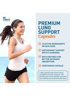 Dr. Tobias Lung Health, Lung Support Supplement with Vitamin C, Butterbur, Quercetin & Bromelain, Lung Cleanse & Detox Formula for Bronchial & Respiratory System, Non-GMO, 60 Capsules, 60 Servings  - Image 4
