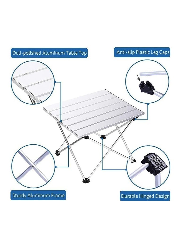 كوينج طاولة جانبية للتخييم ، طاولة قابلة للطي محمولة للشاطئ ، طاولة نزهة صغيرة من الألومنيوم للتخييم ، الطهي في الهواء الطلق ، الشواء ، المشي لمسافات طويلة ، القارب ، السفر - Image 2