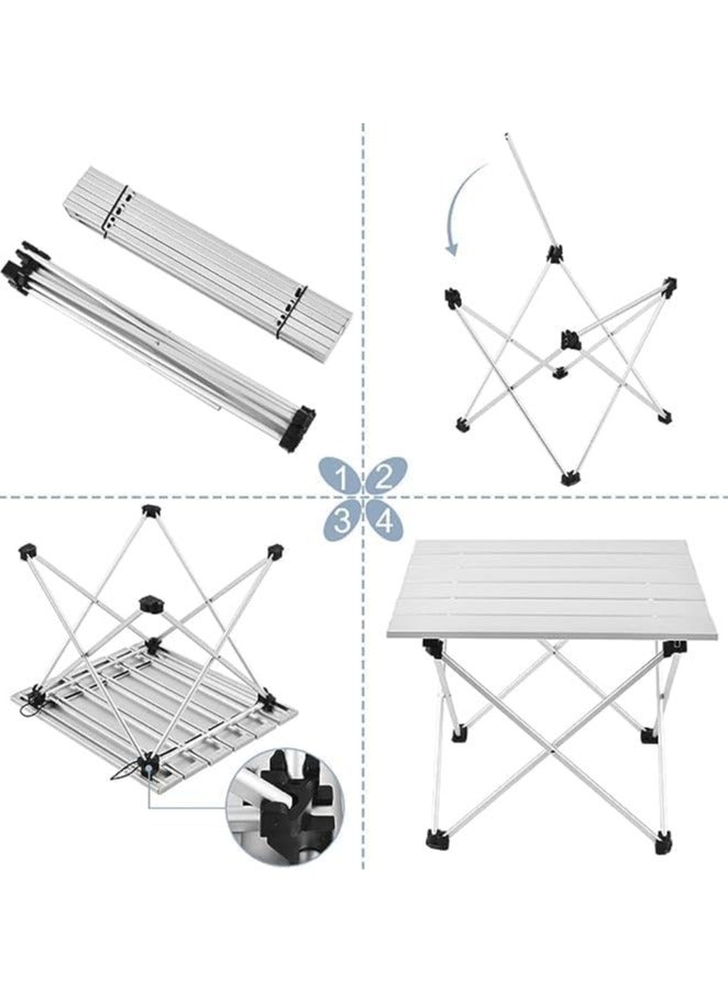 كوينج طاولة جانبية للتخييم ، طاولة قابلة للطي محمولة للشاطئ ، طاولة نزهة صغيرة من الألومنيوم للتخييم ، الطهي في الهواء الطلق ، الشواء ، المشي لمسافات طويلة ، القارب ، السفر - Image 3