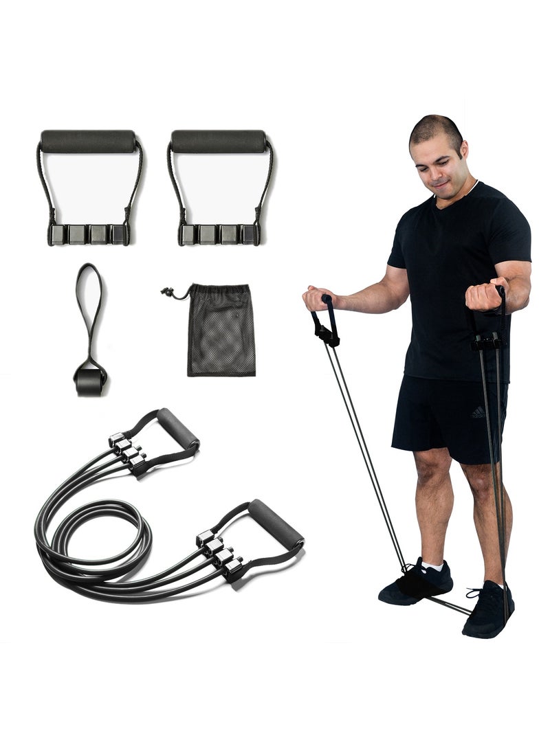 Cactus Fitness CACTUS FITNESS Latex Resistance Bands With Handles set wtih Door Anchor for Chest Arms Legs Full Body Work Out for Men And Women  - Image 1