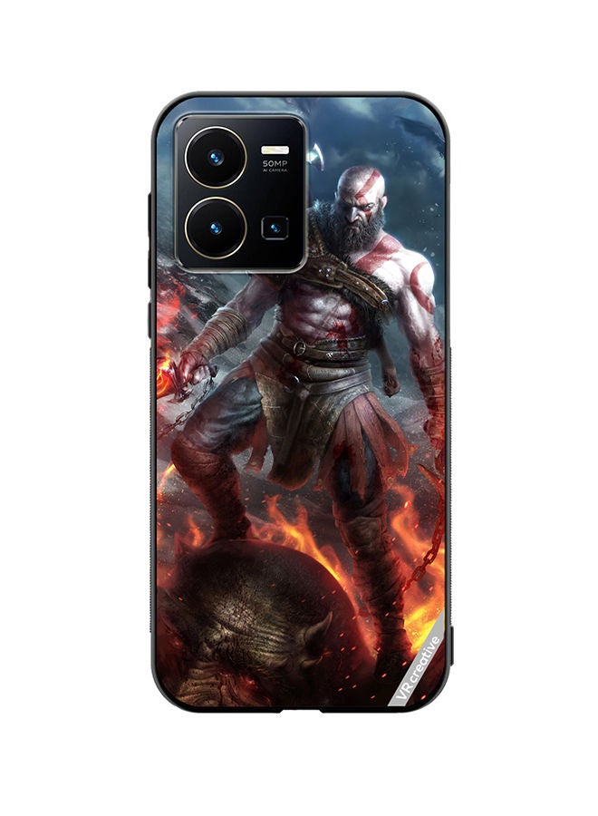 VR CREATIVE Protective Case Cover For Vivo Y35 Kratos God Of War Game Design Multicolour