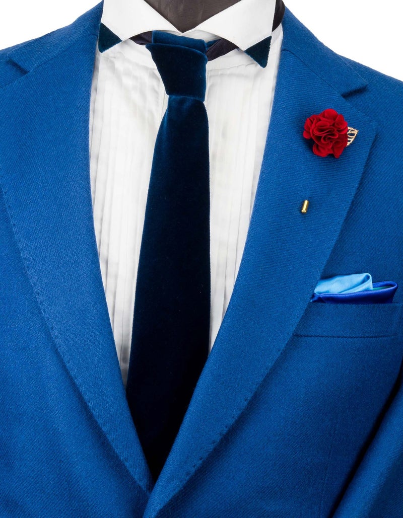 Knighthood Brooch Lapel Flowers Pin Men's Handmade Bunch Flower With Gold Leaf Lapel Pin Brooch (Maroon) - Image 2