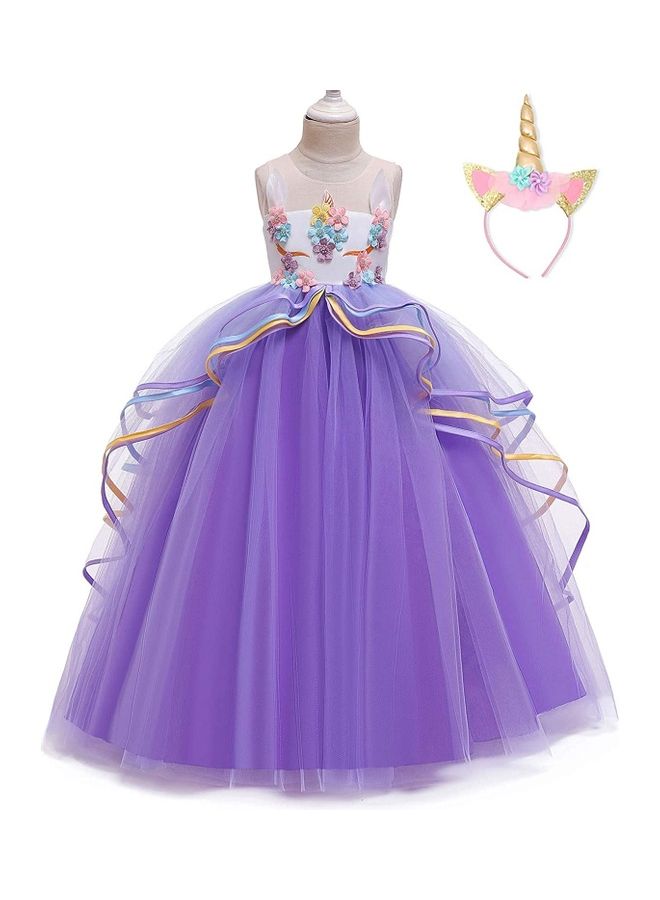 NIBEMINENT Princess Party Dress With Headband 150cm - Image 3