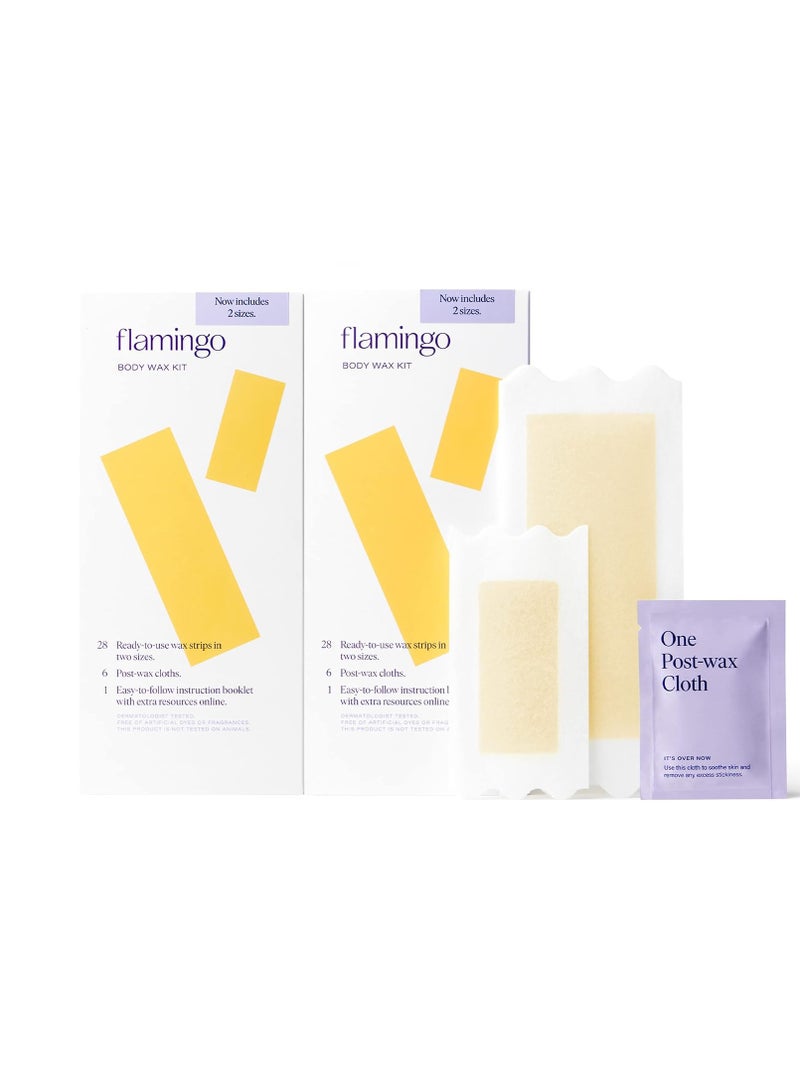 Flamingo Wax Strips for Hair Removal, Women's Body Wax Kit, Pack of 2 - Image 1