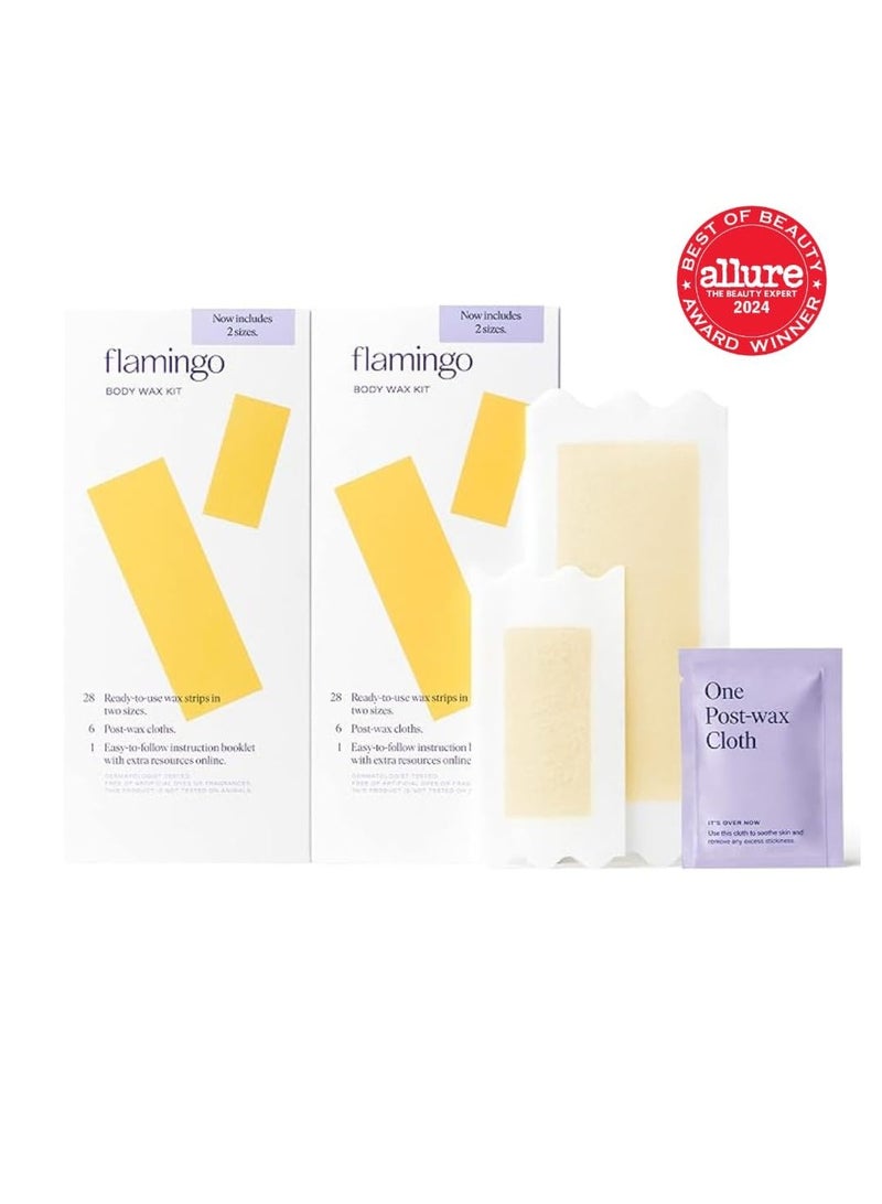 Flamingo Wax Strips for Hair Removal, Women's Body Wax Kit, Pack of 2 - Image 2
