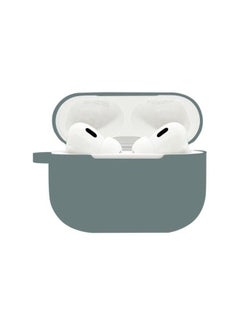 Suitable For Airpods Pro2 Protective Case Silicone Airpods4 Apple Wireless Bluetooth Headset Case-Color:Dark Gray (with Hanging Ears 1.2mm)-Applicable Models:Airpods Pearlescent Bag Packaging
