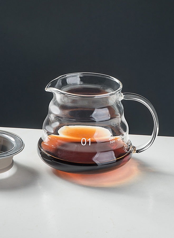 choxila v60 Pour Over Coffee Maker Set 360ml or 600mL Coffee Server With Glass Coffee Dripper 2 IN 1 Hand Drip Coffee Set Home Or Office - Image 2