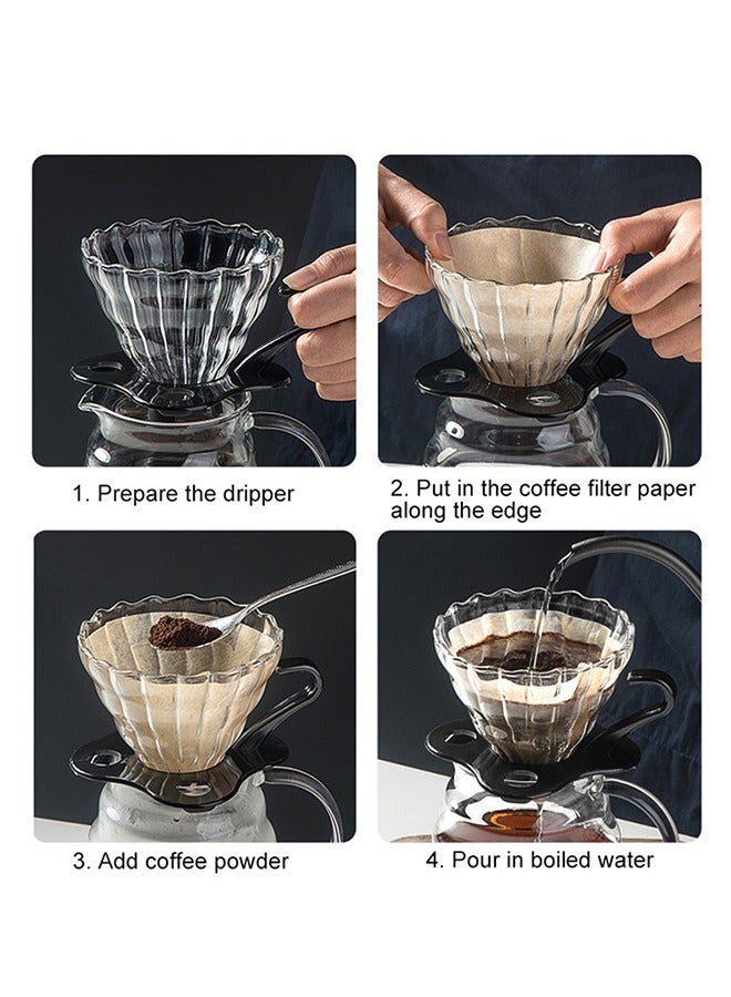 choxila v60 Pour Over Coffee Maker Set 360ml or 600mL Coffee Server With Glass Coffee Dripper 2 IN 1 Hand Drip Coffee Set Home Or Office - Image 4