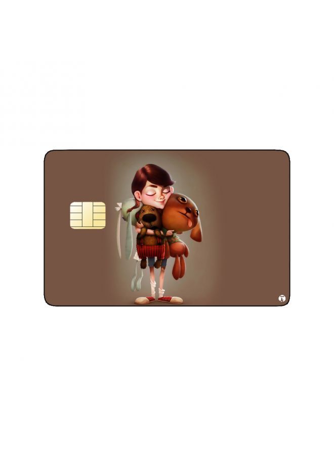 RKN PRINTED BANK CARD STICKER Cute Girl Drawing With Toys - Image 1