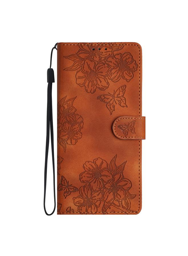 اس-توب جراب لهاتف iPhone 16 Plus مصنوع من مادة البولي يوريثان المنقوشة بنقشة زهور الكرز والفراشات - Image 2