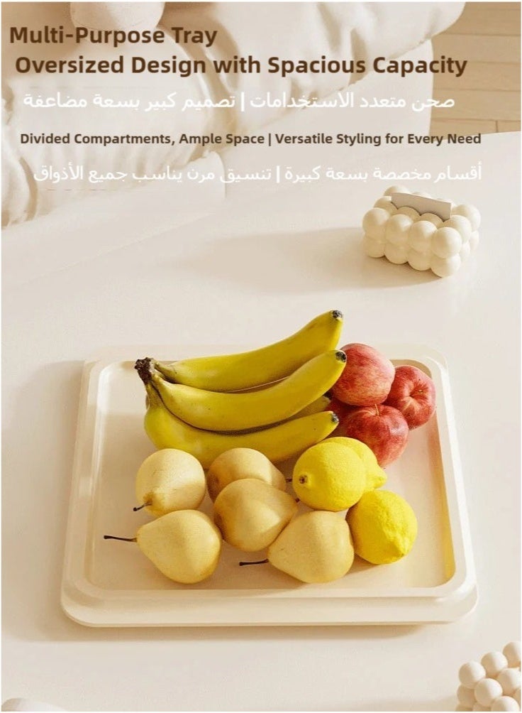 SHAOZHEN Elegant Creamy White Serving Tray Set with 4 Lidded Nut Containers & Dessert Plates - Multi-Purpose Snack Organizer for Fruits, Nuts, Sweets | Ideal for Home Hospitality, Parties, Festive Gifts - Image 4