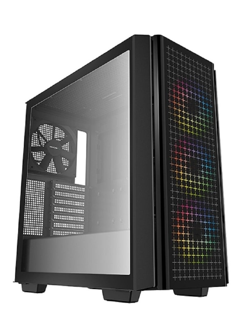 DEEPCOOL - DeepCool CG540 Mid Tower Tempered Glass Side & Front Window Panel Case, 175mm, Addressable RGB LED Fans, 2xUSB 3.0, ATX PS2, Black | R-CG540-BKAGE4-G-1 - Image 1