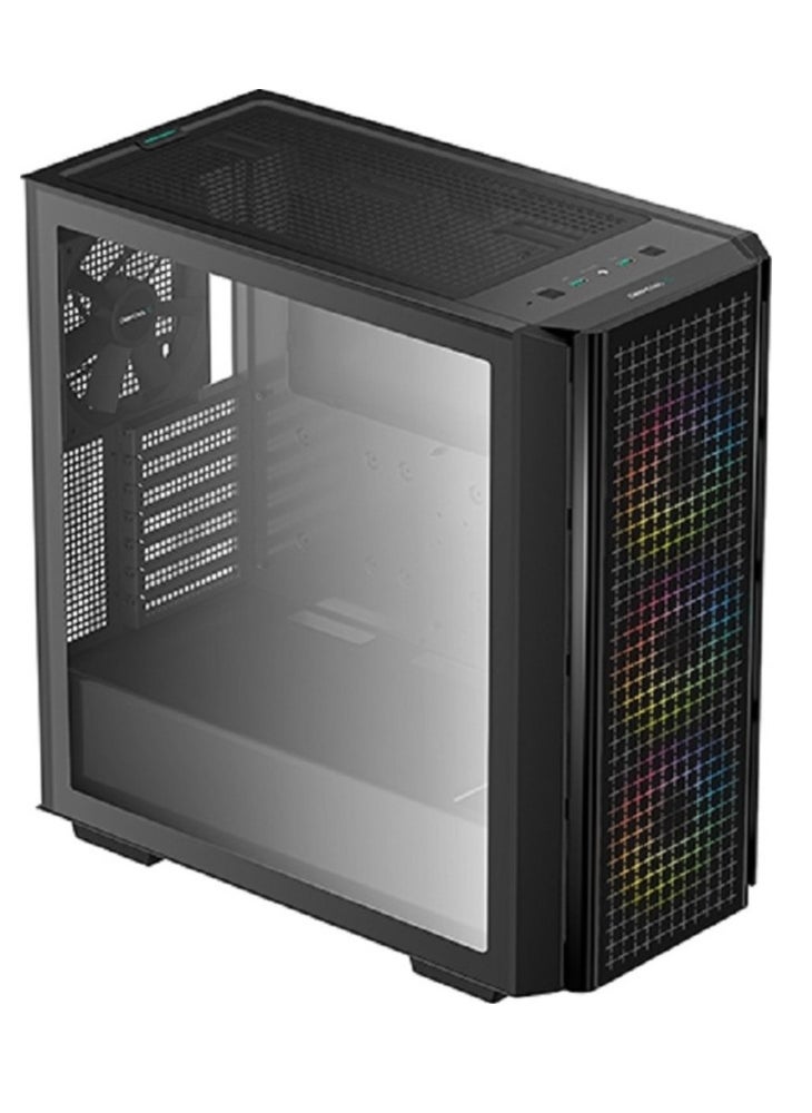 DEEPCOOL - DeepCool CG540 Mid Tower Tempered Glass Side & Front Window Panel Case, 175mm, Addressable RGB LED Fans, 2xUSB 3.0, ATX PS2, Black | R-CG540-BKAGE4-G-1 - Image 1