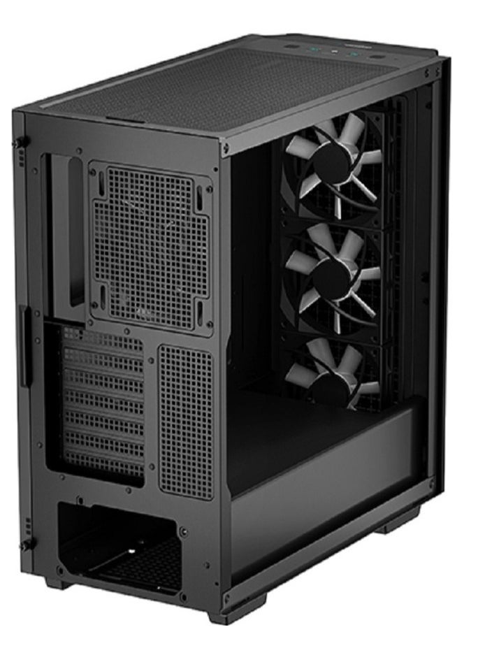 DEEPCOOL - DeepCool CG540 Mid Tower Tempered Glass Side & Front Window Panel Case, 175mm, Addressable RGB LED Fans, 2xUSB 3.0, ATX PS2, Black | R-CG540-BKAGE4-G-1 - Image 1