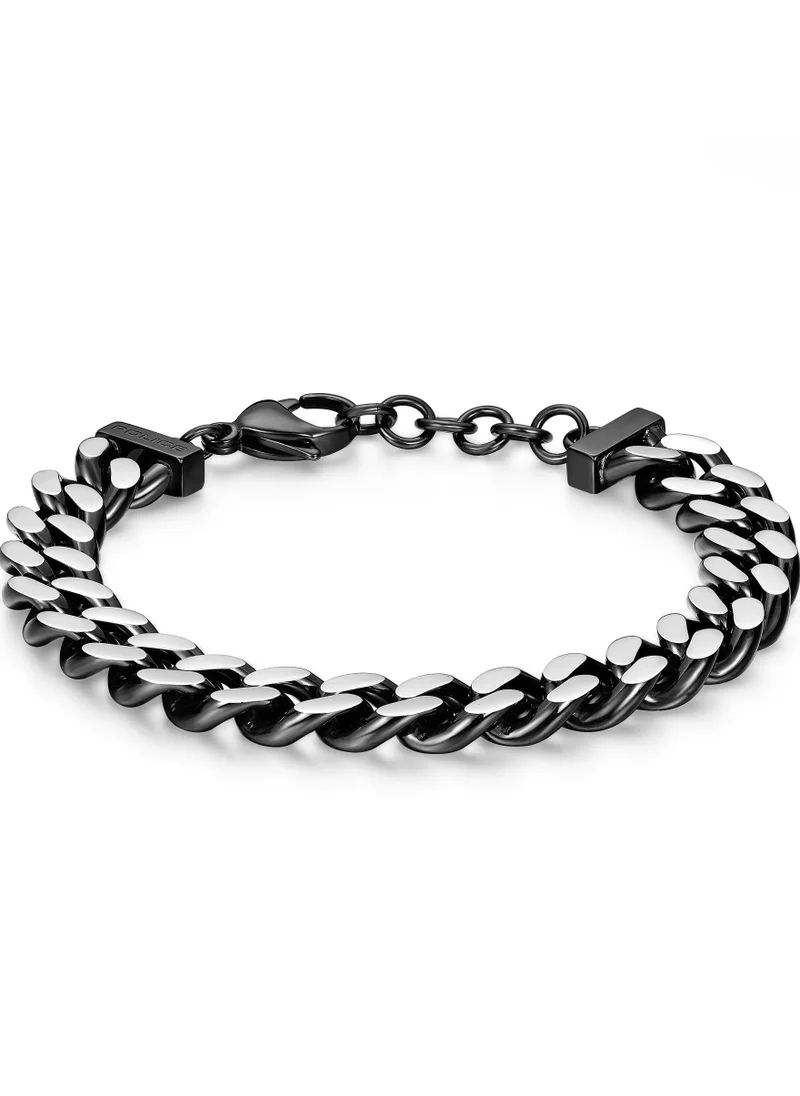 POLICE Police Centurion Gun Metal Stainless Steel Gents Bracelet