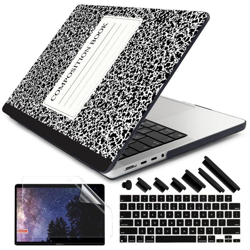 DONGKE for M4 MacBook Pro 16 Inch Case 2024 2023 2021 A3403 A3186 M3 A2991 M2 A2780 M1 A2485 ProMax Chip Plastic Hard Shell Case Keyboard Cover for Mac Pro 16 with Touch ID Composition Book