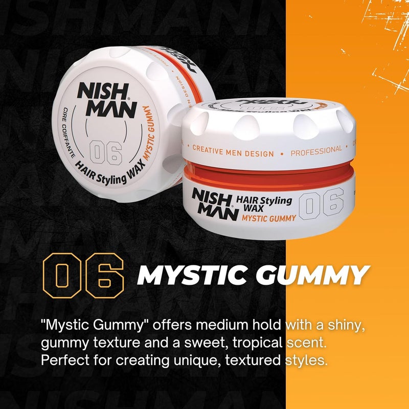 NISHMAN Nish Man Hair Styling Gel, Hair Wax for Men, Mystic Gummy, 150 ml | Edge Control | Ultra High Strong Hold | Hair Clay Aqua Wax | Wax Stick Hair | Men's Hair Gel (06 Mystic Gummy) - Image 3