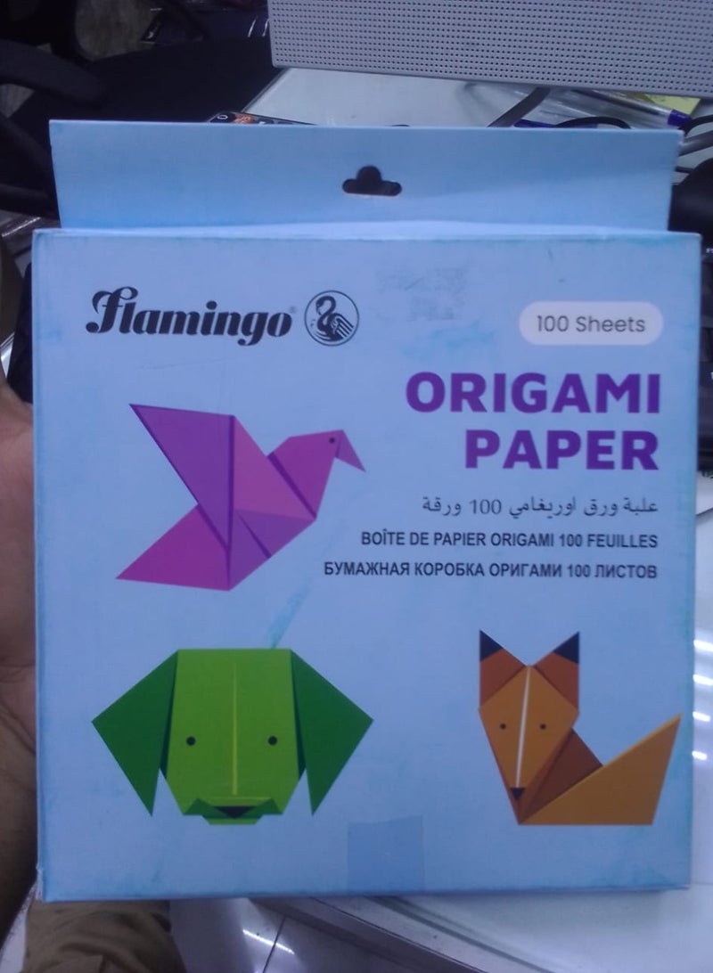 Flamingo Colorful Kids Origami Kit, Craft Origami for Kids, 100 Vivid Origami Pattern Art Project Kit, Origami Project Teaching Origami Book for Beginners Training Craft - Image 2