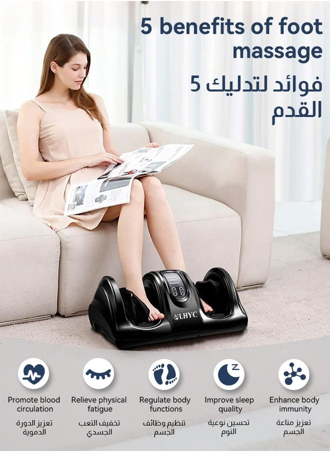 يو إل اتش واي سي جهاز تدليك القدم الكهربائي مع جهاز تحكم عن بعد، الضرب، العجن، الضغط، الدحرجة، جهاز تدليك بالضغط على نقاط معينة من الجسم، يخفف التعب بشكل فعال، يعزز الدورة الدموية، يحسن نوعية النوم، يعزز المناعة  - Image 3